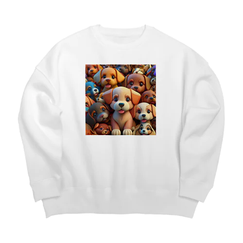 愉快な子犬達 Big Crew Neck Sweatshirt