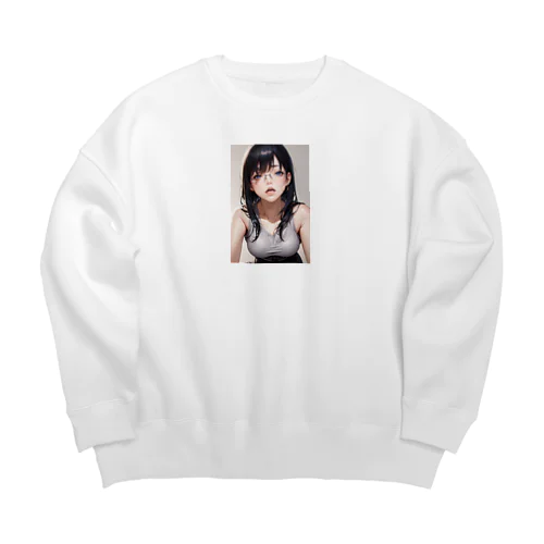 黒髪美少女　美鈴ちゃん２ Big Crew Neck Sweatshirt