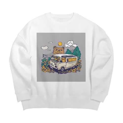 熊が車を運転中 Big Crew Neck Sweatshirt