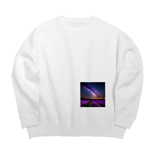 幻想的なラベンダー畑 Big Crew Neck Sweatshirt