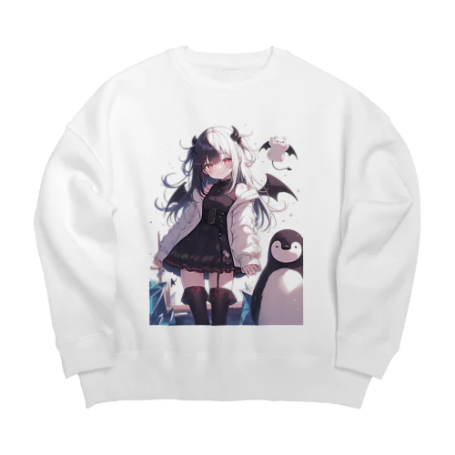 冷極フローズン✕小悪魔ガール Big Crew Neck Sweatshirt