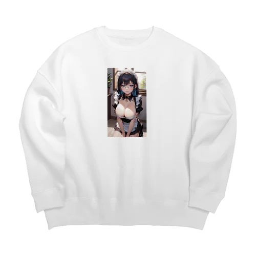 黒髪美少女　美鈴ちゃん　メイド Big Crew Neck Sweatshirt