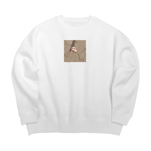 かわいい豚のロッククライミング Big Crew Neck Sweatshirt