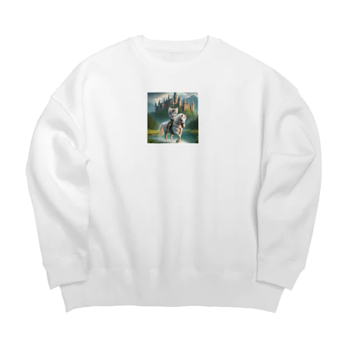 白馬に乗ったネコ王子様2 Big Crew Neck Sweatshirt