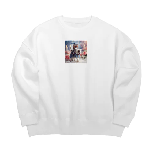 白馬に乗ったネコ王子様4 Big Crew Neck Sweatshirt