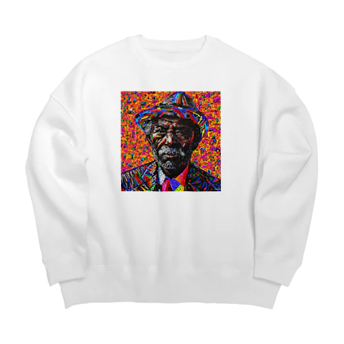 渋いおじさん　カラフル Big Crew Neck Sweatshirt