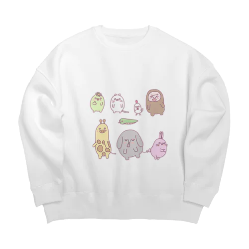 動物集合（´(ｪ)｀） Big Crew Neck Sweatshirt