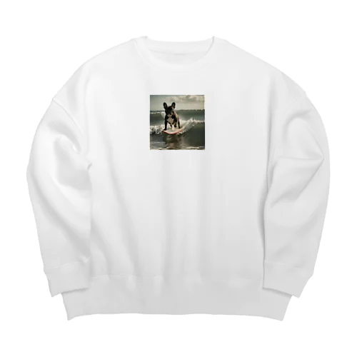 波乗りフレンチブルドッグ Big Crew Neck Sweatshirt