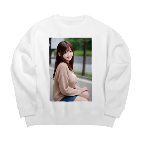 AI美女とデート　Vol1 Big Crew Neck Sweatshirt