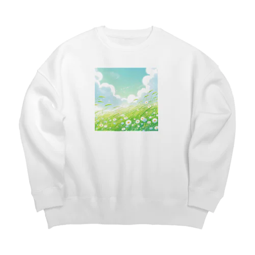 そよ風の吹く草原✨ Big Crew Neck Sweatshirt