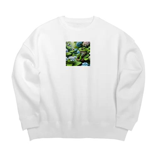 アジサイの茂みから聞こえてくるカエルの鳴き声 Big Crew Neck Sweatshirt