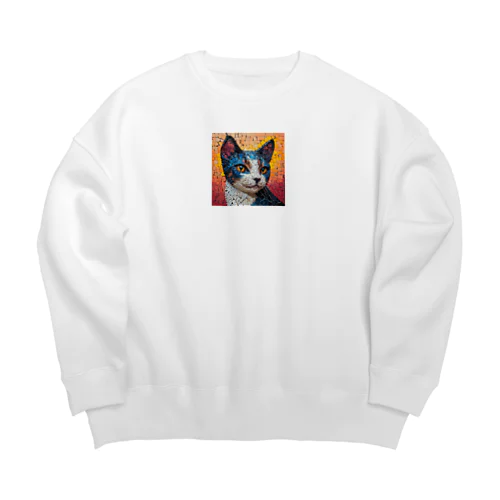 モザイク ブルーキャット Big Crew Neck Sweatshirt