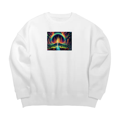 虹ドット絵 Big Crew Neck Sweatshirt