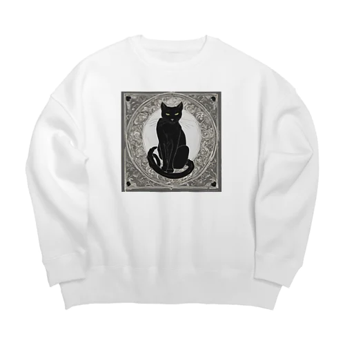 黒猫 Big Crew Neck Sweatshirt