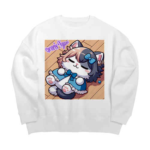 りこりすにゃんと「半々にゃんと」 Big Crew Neck Sweatshirt