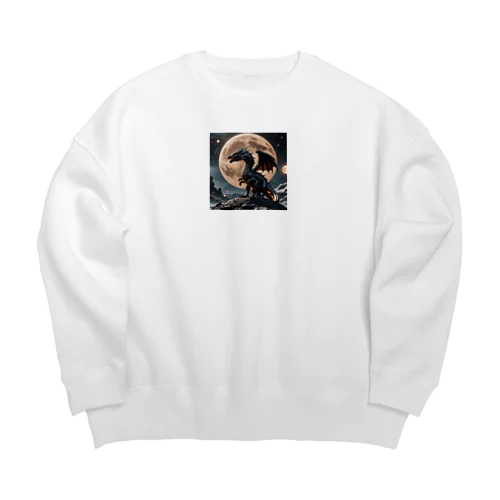 月のドラゴン Big Crew Neck Sweatshirt