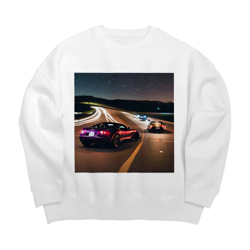 真夜中の星空レース Big Crew Neck Sweatshirt