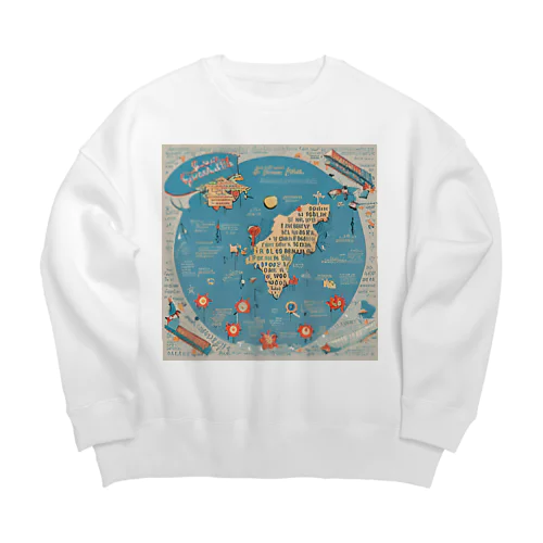 世界名言地図 Big Crew Neck Sweatshirt