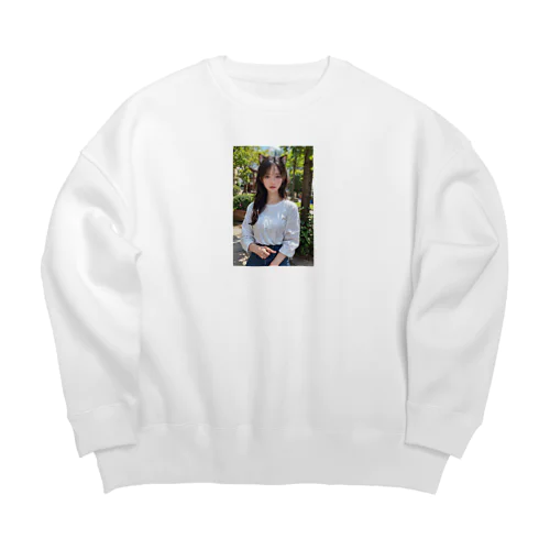 猫耳美女 Big Crew Neck Sweatshirt