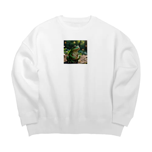 　子供を守るカエル Big Crew Neck Sweatshirt