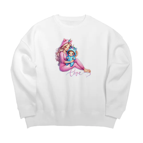 ママと赤ちゃんへの愛の贈り物 Big Crew Neck Sweatshirt