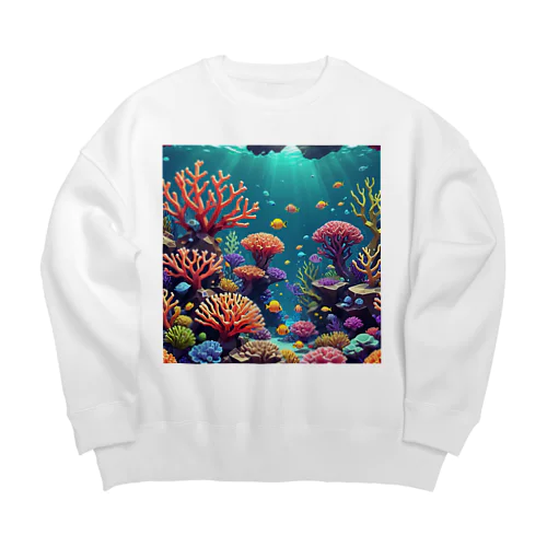 ローポリ風サンゴ Big Crew Neck Sweatshirt