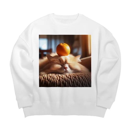 みかんとにゃんこ Big Crew Neck Sweatshirt