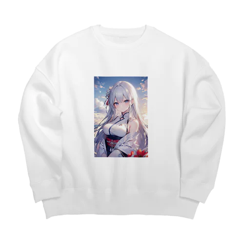 優しい巫女 Big Crew Neck Sweatshirt