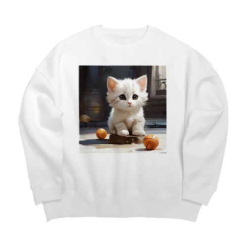 ボールであそぼうとしているねこ Big Crew Neck Sweatshirt