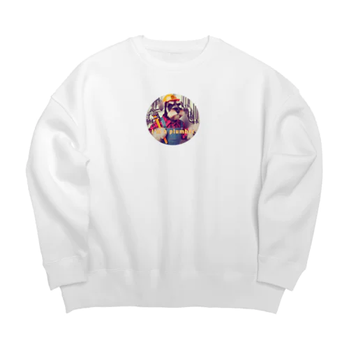 働くワンコ Big Crew Neck Sweatshirt