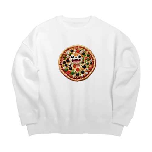 ピザ妖怪　ラザピー Big Crew Neck Sweatshirt