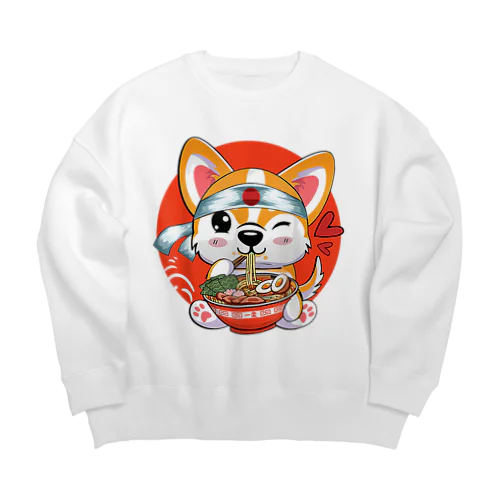 このかわいいコーギーは、ラーメンやアニメが大好きな、10代の女の子に最適なプレゼントです。 Big Crew Neck Sweatshirt