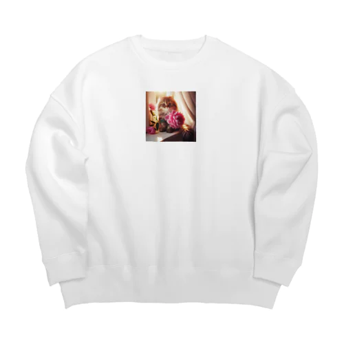 猫の可愛いグッズ Big Crew Neck Sweatshirt