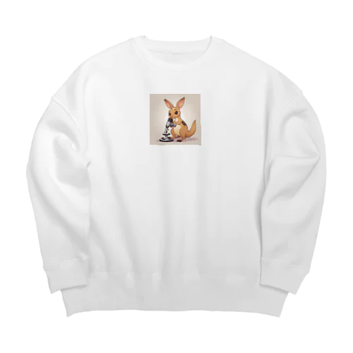 おもちゃの顕微鏡でかわいいカンガルーに会おう Big Crew Neck Sweatshirt