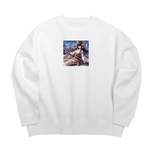 サムライ少女 Big Crew Neck Sweatshirt