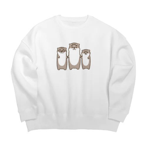 コツメカワウソ3兄弟 Big Crew Neck Sweatshirt