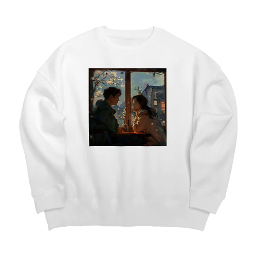 見つ目会う二人の愛しさの瞬間　なでしこ1478 Big Crew Neck Sweatshirt