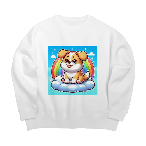 雲に乗った犬 Big Crew Neck Sweatshirt