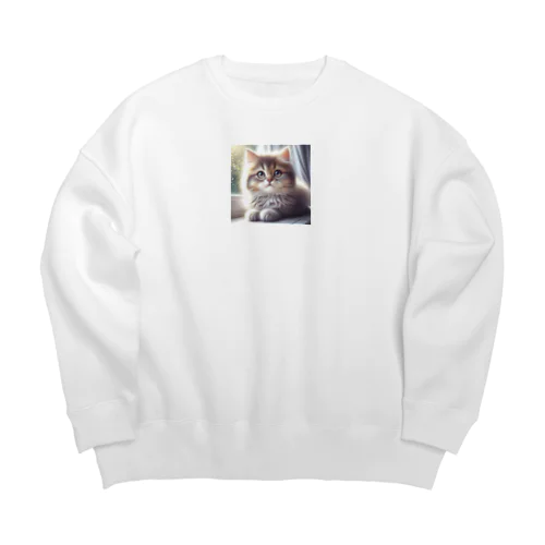 子猫のキャラクターグッズです。 Big Crew Neck Sweatshirt