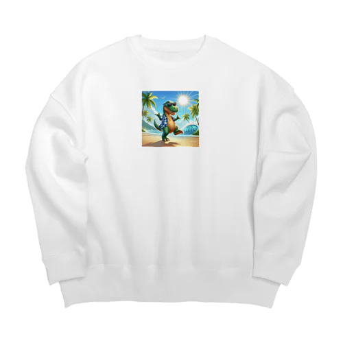 ティラノサウルスのサマーバケーション Big Crew Neck Sweatshirt