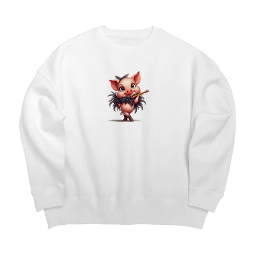 子豚アーティスト Big Crew Neck Sweatshirt