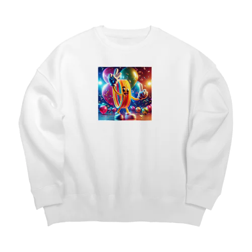 人型輪ゴム【イラスト風】 Big Crew Neck Sweatshirt