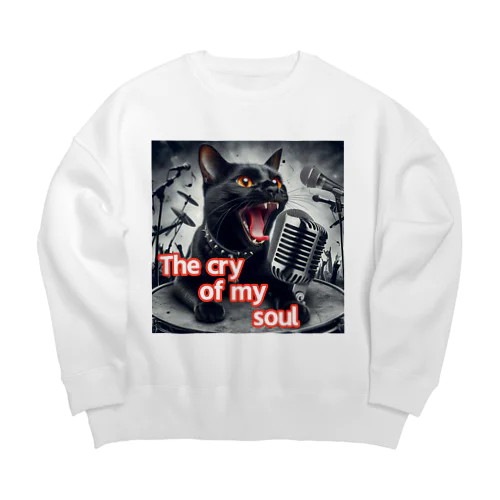 歌を歌う黒猫 Big Crew Neck Sweatshirt