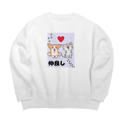 仲良しさん Big Crew Neck Sweatshirt