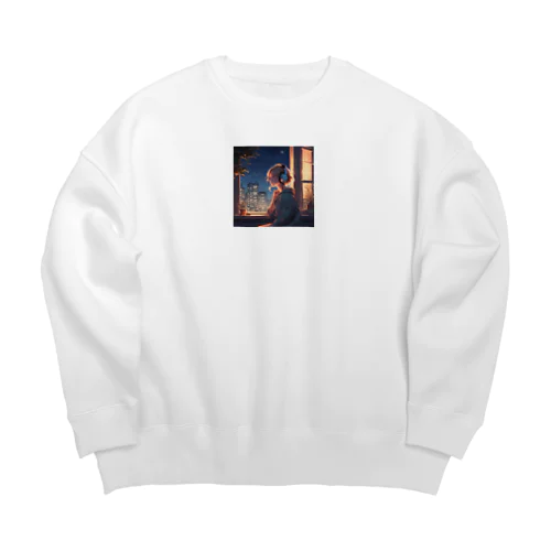 ブロンド美女 Big Crew Neck Sweatshirt