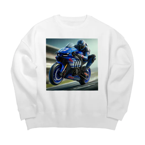 ロードレース モーターサイクル アクション Big Crew Neck Sweatshirt