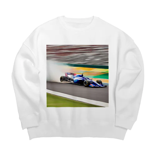 スピードの彩り - F1レーシング Big Crew Neck Sweatshirt