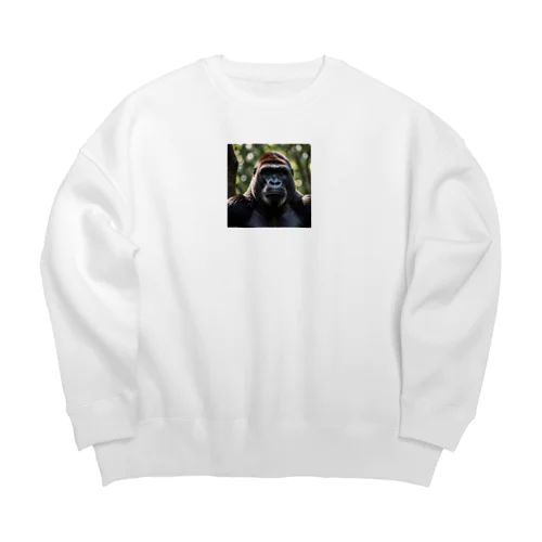 力強くどんと構えるゴリラ Big Crew Neck Sweatshirt