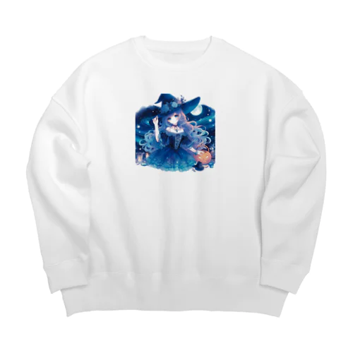 青い魔女 Big Crew Neck Sweatshirt