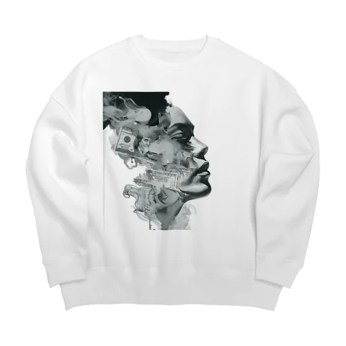 アート「女性の横顔」 Big Crew Neck Sweatshirt